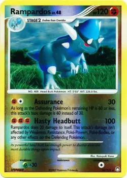 Moderately Played, English - 1 x Pokemon Rampardos - 33/123 - Rare - Reverse Hol - Image 1