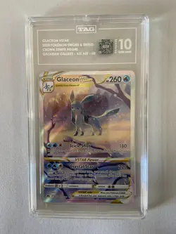 2023 Pokemon Crown Zenith GG Alt Art UR Glaceon Vstar #GG40 TAG 10 #2938 - Image 1