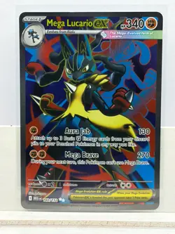 Pokemon TCG Holo Ultra Rare Full Art Mega Lucario EX 160/132 - Image 1