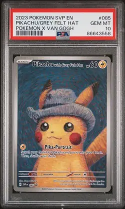 2023 Pokemon SV Promo Pikachu with Grey Felt Hat #085 Van Gogh PSA 10 - Image 1