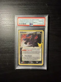2021 POKEMON CELEBRATIONS UMBREON-GOLD STAR #17 PSA GEM MT 10 - Image 1