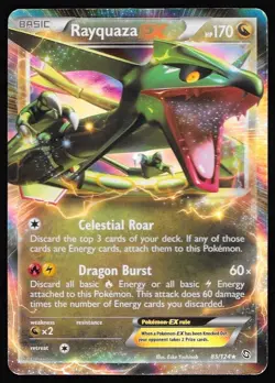 2012 Pokemon Rayquaza EX 85/124 Full Art Holo Ultra Rare Dragons Exalted English - Image 1