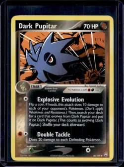 2004 Pokemon EX Team Rocket Returns Dark Pupitar #40/109 - Image 1