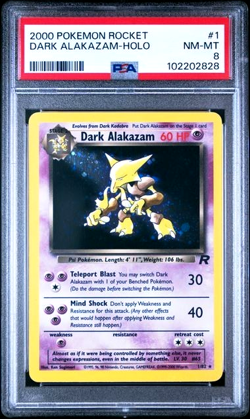 Dark Alakazam Holo 2000 Pokemon Team Rocket #1 PSA 8 NM-MT Vintage - Image 1
