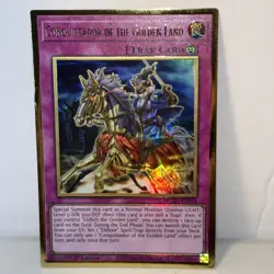 Conquistador of the Golden Land MGED-EN054 Gold Rare 1st Ed NM Yugioh TCG - Image 1