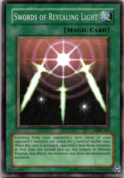 Swords of Revealing Light LOB-101 Holo Yugioh DM Creased - Image 1