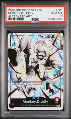PSA 10 2025 ONE PIECE STARTER DECK ST21-EX GEAR 5 #001 MONKEY D. LUFFY - Image 1