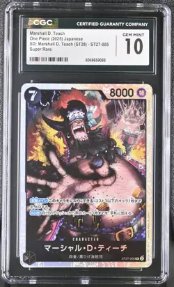 CGC GEM MINT 10 One Piece card ST27-005 SR Marshall D. Teach Japanese - Image 1