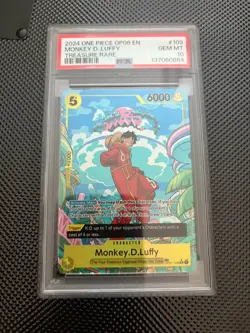 2024 One Piece OP08 EN Monkey D. Luffy Treasure Rare #109 PSA 10 GEM MINT - Image 1