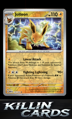Reverse Holofoil Jolteon 135/165 Pokemon Rare SV: Scarlet & Violet 151 Card NM - Image 1