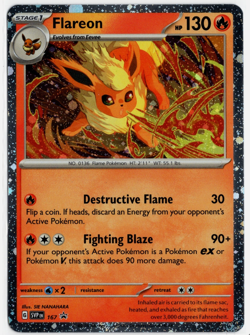 POKEMON FLAREON SVP167 PROMO BLACK STAR COSMOS HOLOFOIL WITH SWIRL - NM CARD - Image 1