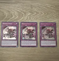 Fake Cards 3x Dominus Purge PLAYSET Secret Rare INFO-EN078 NM Card Set - Image 1