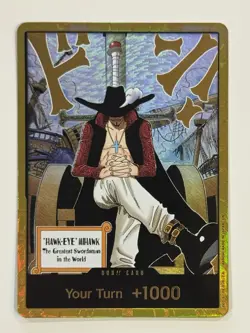 DON!! Card (Dracule Mihawk) (Gold) The Azure Sea's Seven Foil - Image 1