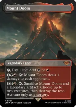 Mount Doom (Borderless) (Surge Foil) -Foil Light Play MTG - Image 1