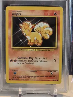 Pokemon Vulpix 068/102 Base Set Regular 50 HP Common English PSA 9 Card - Image 3