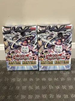2 BOXES Yu-Gi-Oh! Justice Hunters Box 4 PK with 1 Field Center Card 1st Edition - Image 1