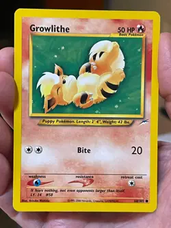 POKEMON GROWLITHE 68/105 COMMON NEO DESTINY NM CARD - Image 1