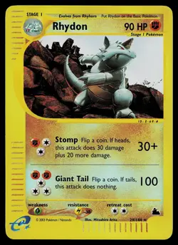 Pokemon Card - Rhydon Skyridge 29/144 Rare Reverse Holo - Image 1