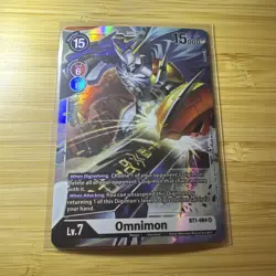 Omnimon BT1-084 Super Rare NM English Digimon Card Game V1.0 TCG - Image 1