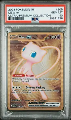2023 Pokemon Mew ex Full Art 151 UPC Gold Metal Promo Card 205/165 PSA 10 GEM MT - Image 1
