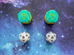 MTG Final Fantasy 2X Chocobo Spindown & 2X Oversized White D20 Spindown Dice - Image 1