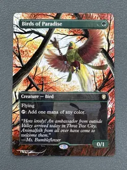 Birds of Paradise Bloomburrow Commander Hand Painted Summer Altered Art Tentz - Image 1