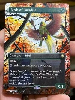 Birds of Paradise Bloomburrow Commander Hand Painted Summer Altered Art Tentz - Image 2