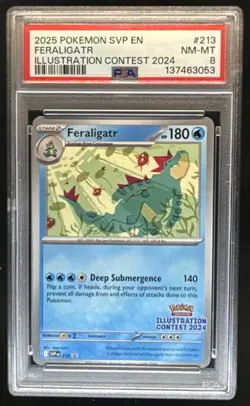 2025 Pokemon SV Black Star Promos - SVP EN Feraligatr #213 PSA 8 - Image 1