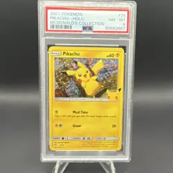 Pokemon Pikachu 025/025 McDonald's 25th Anniversary Holo PSA 8 - Image 1