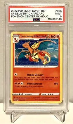 2022 Pokemon SWSH BLACK STAR PROMO #075 SPECIAL Delivery CHARIZARD-HOLO PSA 9 - Image 1
