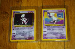 Pokemon Mew Promo and Mewtwo 10/102 Mint Cards - Image 1