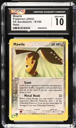 2003 POKEMON EX SANDSTORM MAWILE HOLO 9/100 CGC 10 GEM MINT - Image 1