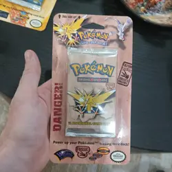 Pokemon Fossil Booster Blister Pack Zapdos Artwork 1999 WOTC Factory Sealed - Image 1