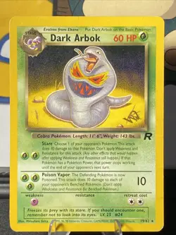 Pokemon TCG Dark Arbok [W Stamped] 19/82 Wotc Promo Regular Vintage 2000 MP - Image 1