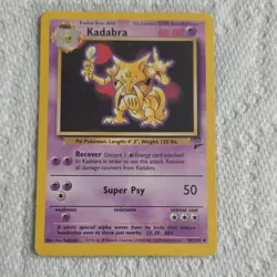 Nintendo Kadabra Base Set 2 Uncommon Pokemon 60 HP 46/130 Regular - Image 1