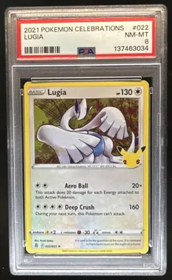2021 Pokemon SWSH Celebrations Lugia #022/025 PSA 8 - Image 1