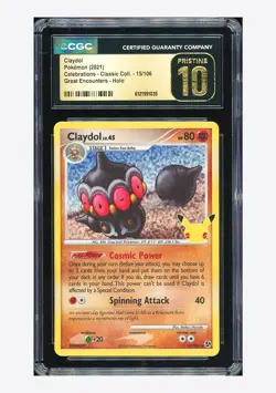 Pokemon CGC 10 PRISTINE Claydol Holo 2021 15/106 Celebrations English - Image 1