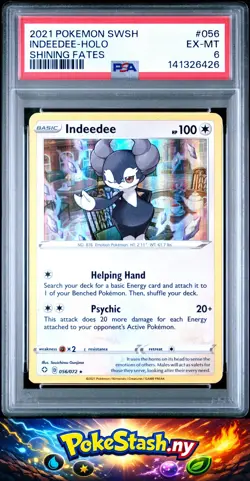 2021 Pokemon Sword & Shield Shining Fates #056 Indeedee-Holo Shining Fates PSA 6 - Image 1