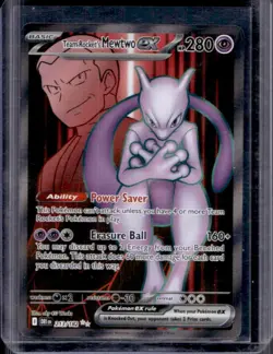 2025 Pokemon Destined Rivals Team Rocket's Mewtwo ex #213/182 - Image 1