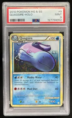 2010 Pokemon HeartGold & SoulSilver Quagsire Holo Rare #9/123 PSA 9 - Image 1