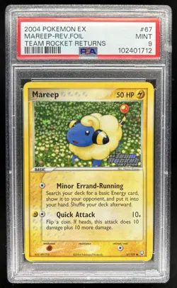 2004 Pokemon EX Team Rocket Returns Mareep Reverse Holo #67/109 PSA 9 - Image 1