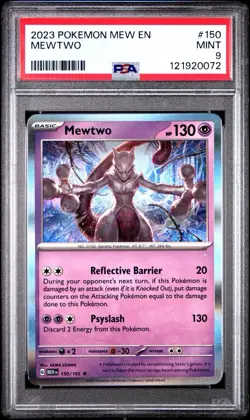 POKEMON 2023 MEW En 151 MEWTWO #150 PSA 9 Mint RARE - Image 1