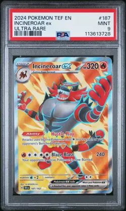2024 POKEMON TEF EN-TEMPORAL FORCES 187 INCINEROAR EX ULTRA RARE PSA 9 - Image 1