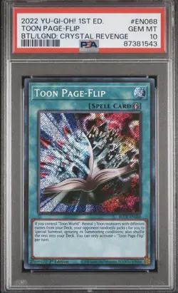 2022 PSA 10 YUGIOH BATTLES OF LEGEND 1ST ED SECRET RARE TOON PAGE FLIP 💫 - Image 1