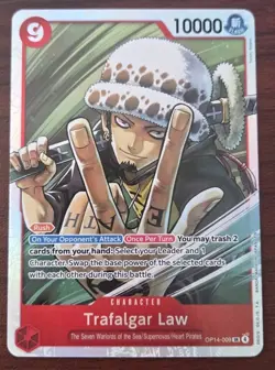 Trafalgar Law OP14-009 SR Foil One Piece TCG Card English - Image 1