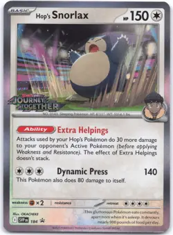 SV: Scarlet & Violet Promo Cards #184 Hop's Snorlax - Image 1