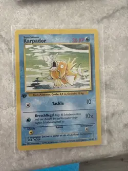 Pokemon Magikarp Karpador German 1st Edition Base Set Uncommon Card 35/102 - Image 1