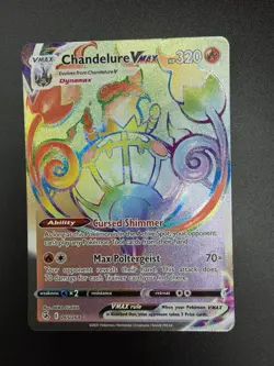 Chandelure VMAX 265/264SWSH08: Fusion Strike Rainbow Full Art Card - NM - Image 3
