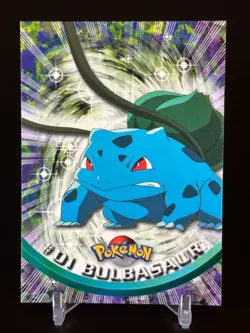 Topps Pokemon Card #01 Bulbasaur Blue Logo NM - Image 1