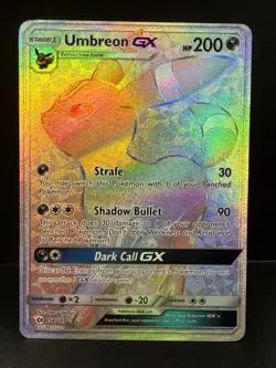 Pokemon TCG Umbreon GX 154/149 Secret Rare Rainbow Holo Card Sun & Moon Base - Image 1